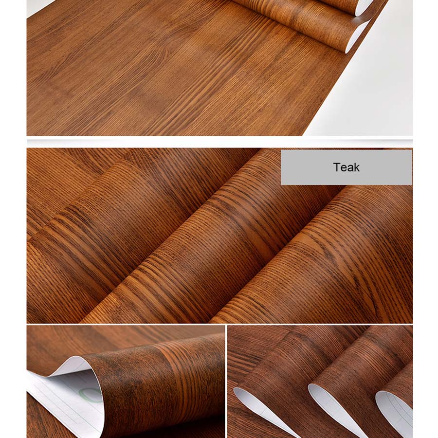 YUNPOINT Wood Grain Self-Adhesive PVC Wallpaper Tabletop Renovation Stickers Bedroom Wardrobe Cabinet Waterproof Decorative Film