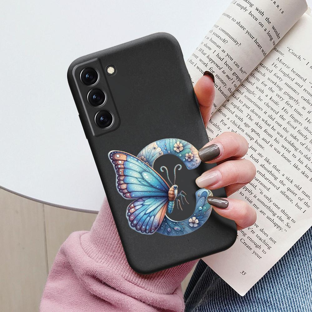 Phone Case Women For Samsung Galaxy S21 FE S22 Plus Girls Bumper Cover Colorful Letter Flower Butterfly Love samsang s22 Ultra