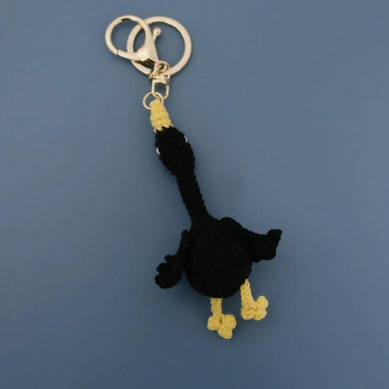 Cute Glasses Chick Crochet Keychains Knitting Cartoon Chick Doll Keyrings For Bag Pendant Knitted Funny Duck Keyrings Wholesale