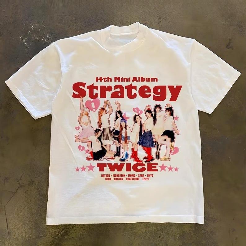 2026 Twice Sommer Mode Trendig Herren Damen Vintage Oberteil Hip Hop Streetwear Übergroßes T-Shirt Kurzarm Freizeitkleidung Y2K