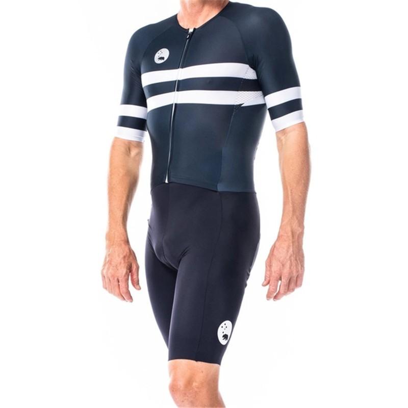 Tuta da Triathlon da Uomo Ciclismo Corsa Nuoto Pezzo Unico Attrezzatura Performance con Tessuto Traspirante Design di Sicurezza