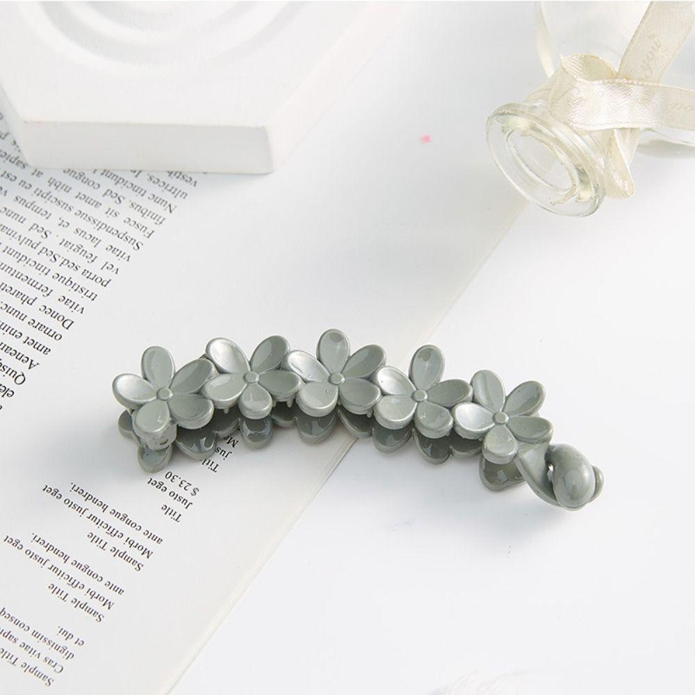 Resin Vertical Clip Plum Blossom Ponytail Holder Fashion Accessories Flower Banana Clips  Work