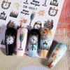 2/3pcs Glitter Christmas Nail Stickers Gold Fireworks Champagne Clock Design Bow New Year Nail Decals Manicure Decor Slider