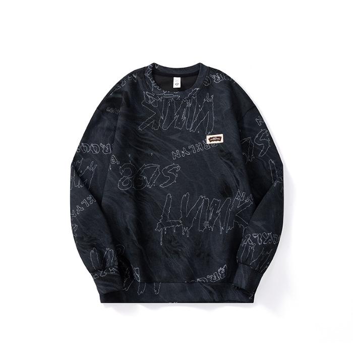 2024 Autumn Men’s Luxury Trendy Long Sleeve Round Neck Plus Size Hoodie