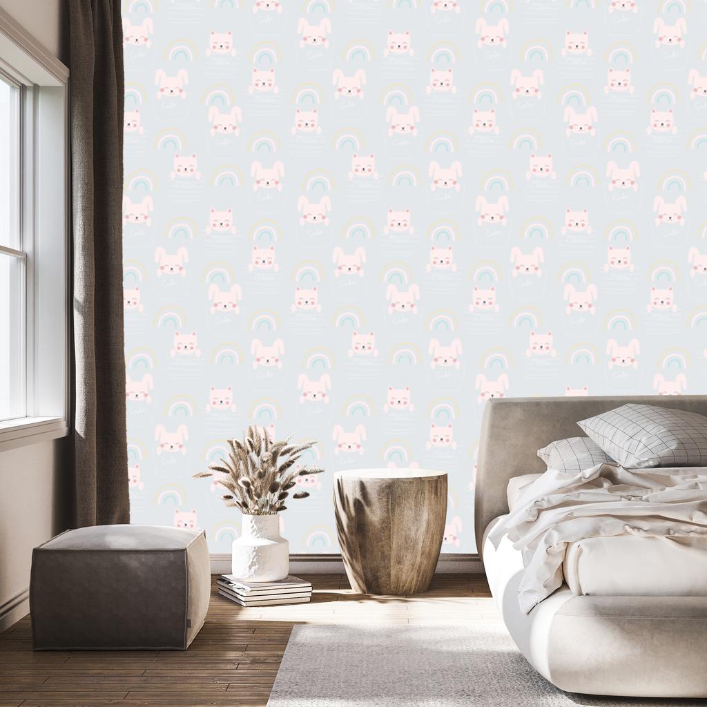 Cats with rainbows wallpaper for living room and bedroom 50x1000