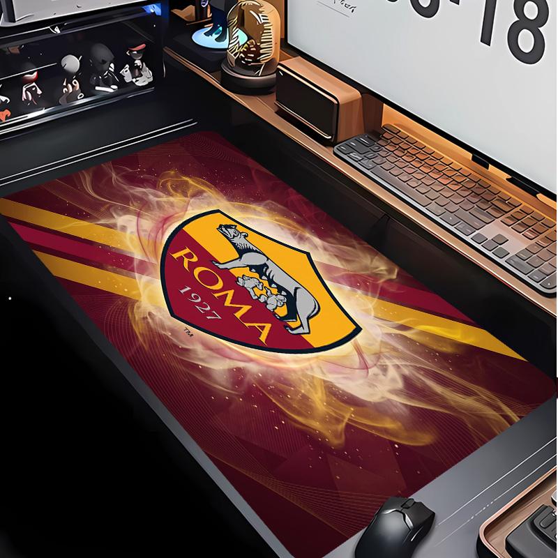 Tappetino per Mouse con Motivo Calcio AS Roma No?Tappetino Mouse da Gioco Antiscivolo con Base in Gomma per Scrivania Ufficio Casa