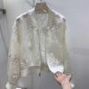 Embroidery Beads Outerwears Spring Long Sleeve Zipper Jacket Women Chic Design Jackets