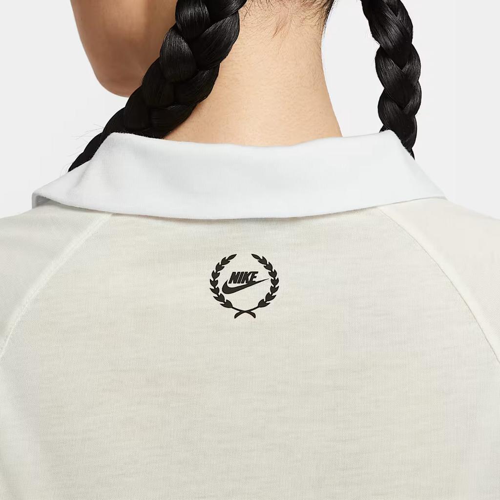Nike Polo Shirts Women's White Polo Collar Moderate Straight Fit IH8503-133