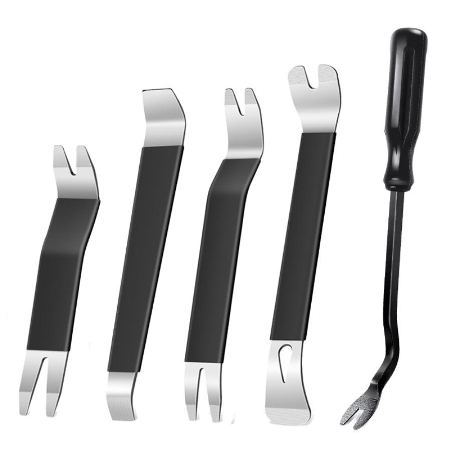 Durable Stainless Steel Pry Tool Set - 5-Piece Kit for Car Audio, Door Panel & Mirror Removal