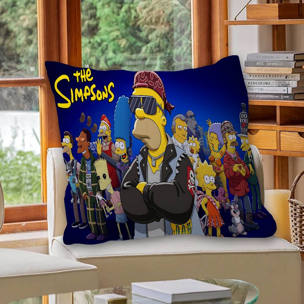 Cartoon The S-Simpsons Cushion Cover Car Throw Pillow Case For Sofa Car Christmas Gift 40x40cm 45x45cm