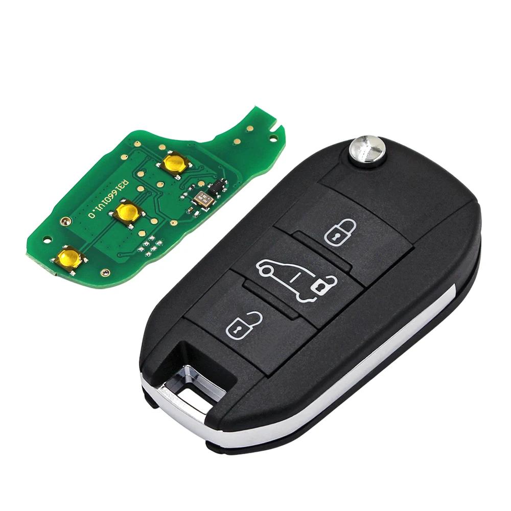 3 Button Flip Remote Key Fob 433MHz 4A Chip For Peugeot Partner 508 308 Expert For Citroen Dispatch C3 C4 Cactus Berlingo HU83