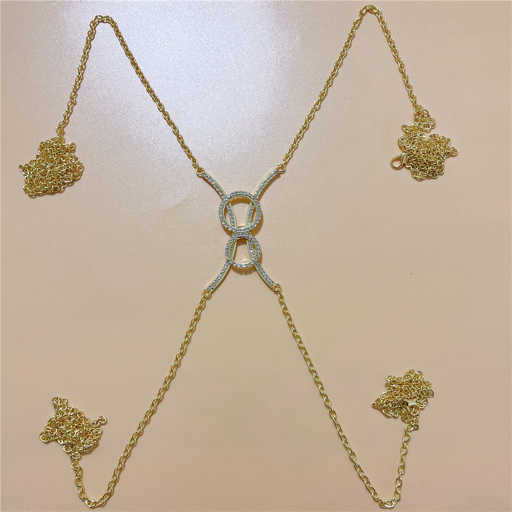Luxury Curved Rhinestone Round Chest Rest, Stylish Sparkling Crystal Sexy Breast Chain Body Chain