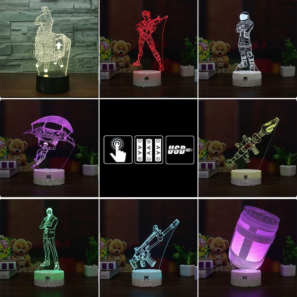 3d Led Lamp Night Light 7 Color Usb Touch Table Desk Lamp Art Kid Gift