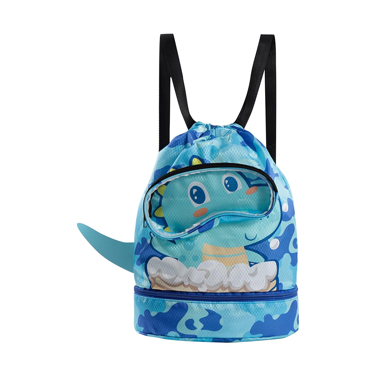 

Детская сумка для плавания с разделением на влажную и сухую воду, водонепроницаемая сумка для хранения для мальчиков и девочек, спортивная портативная сумка для плавания на плечо с милым мультяшным рисунком One Size