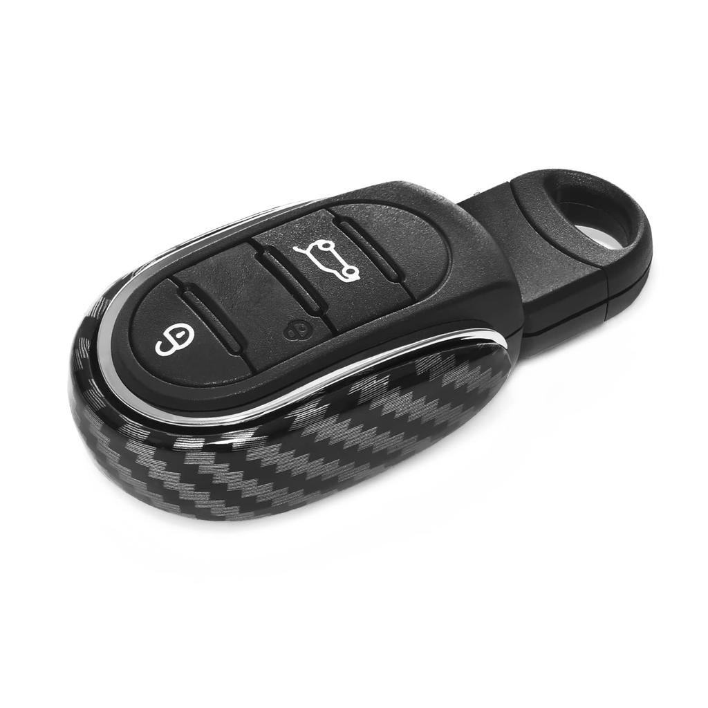 Cooper S Countryman F54 F55 F56 F57 F60 Key Shell Fob Key Cover Chain Rope Keychain Alloy Cooper Accessories (CARBON U TYPE COVER)