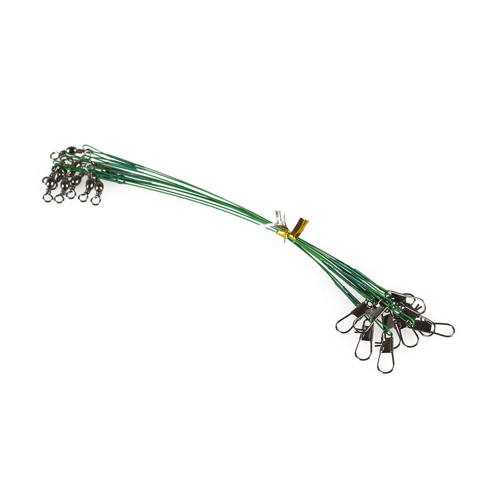 

Стальные поводки для рыбалки, 20 шт. Проволочные поводки для тяжелых условий эксплуатации, высокопрочные поводки для рыбалки с 12cm зелёный