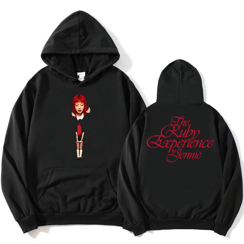 The 1st Studio Album Ruby Hoodie The Ruby Experience Jennie Sweatshirt Long Sleeve Korean Singer Printing Pullovers Women Hoody