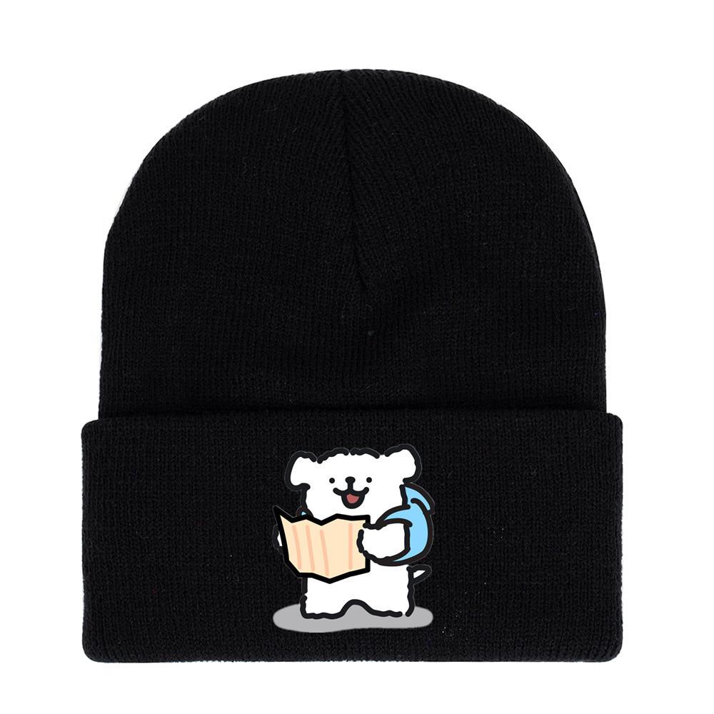 Winter Maltese Knit Hat With Printed Design For Men Women Casual Weather Cold