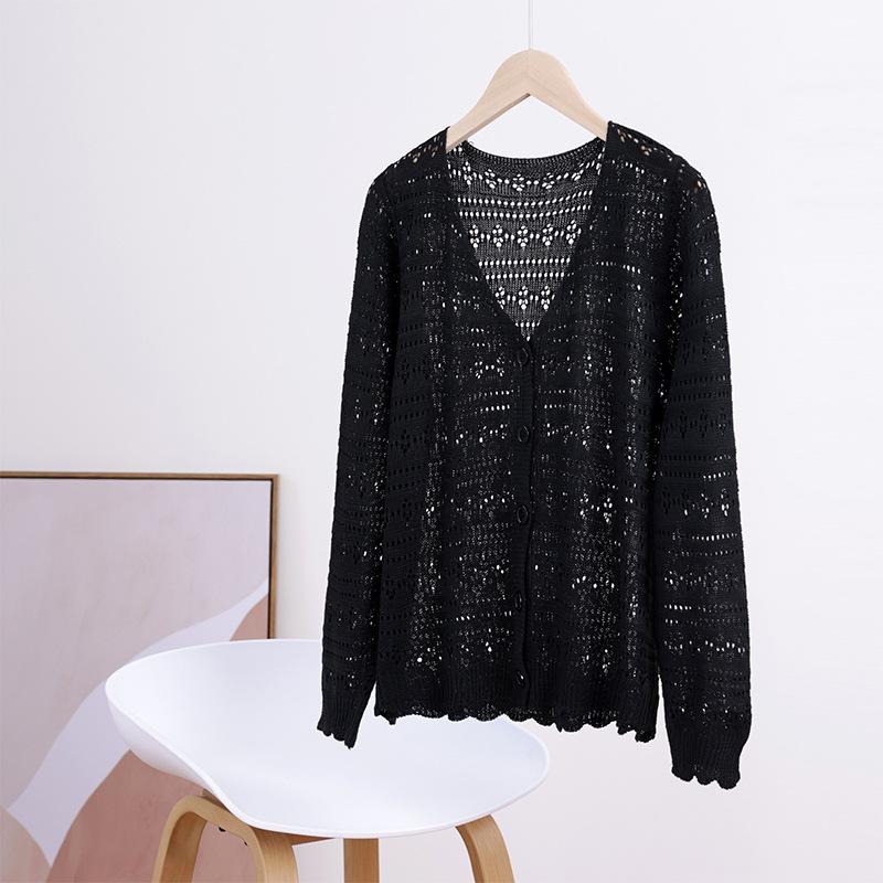 

INDFS Женская мода повседневная весна осень однотонный принт длинный рукав V-образный вырез свитера XL