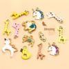 18K Gold Plated Animal Pendants: Giraffe, Duck, Elephant Jewelry for DIY Bracelets & Necklaces