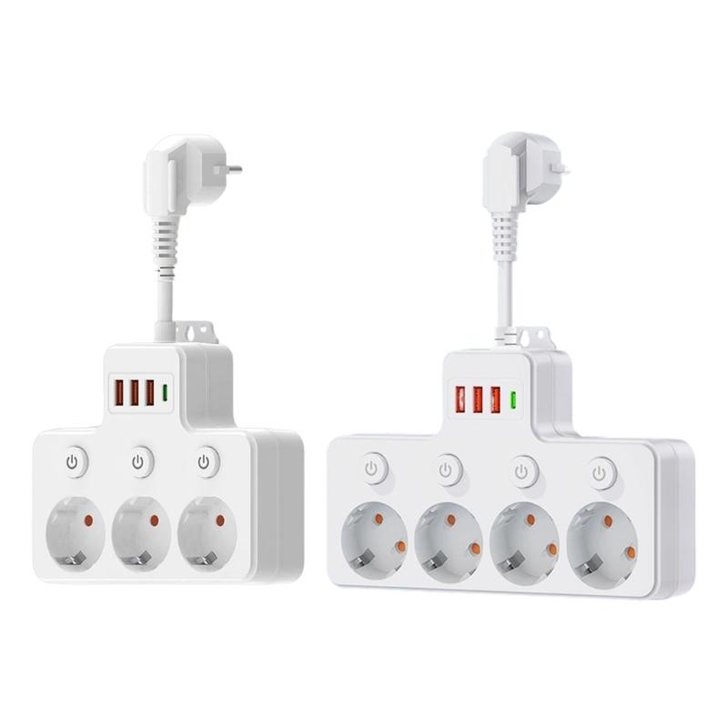 Universal Power Strips With Individual Switches Safe ABS Construction Ideal For Charging Devices Convenient Use