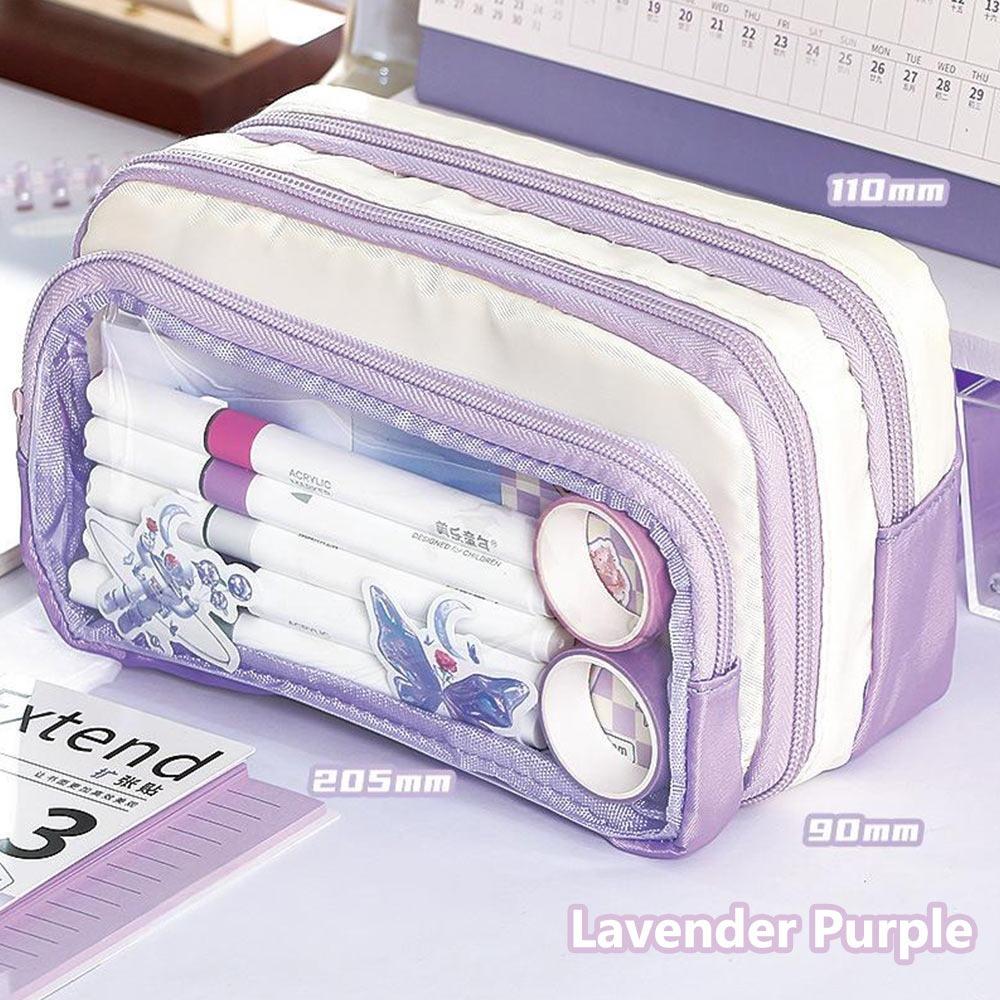 Durable Contrast Color Design Pen Bag Detachable Eight Layers Stationery Bag Large Capacity Stationery Organizer School Office
