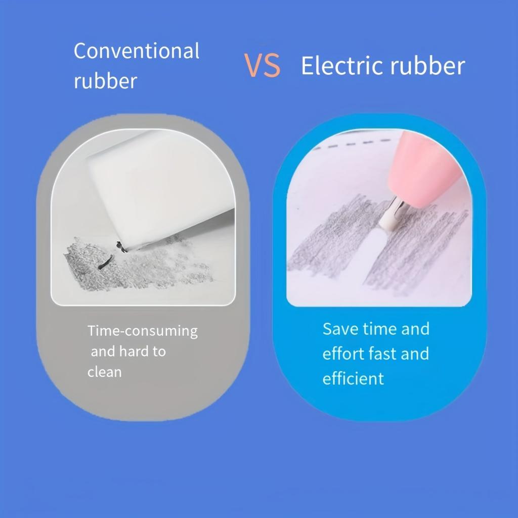 1 electric eraser,with 10 spare ink cartridges,suitable for student-specific highlighter sketch, automatic eraser,clean and seamless without battery