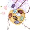 Natural Crystal Rough Stone Hand-Wound Egg-Shaped Tree Of Life Pendant Necklace N645