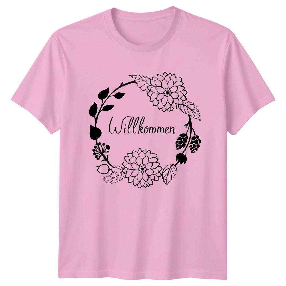 WillkomUnisex Unisexs TShirt GerUnisex Welcome Floral Housewarming Gift For Her