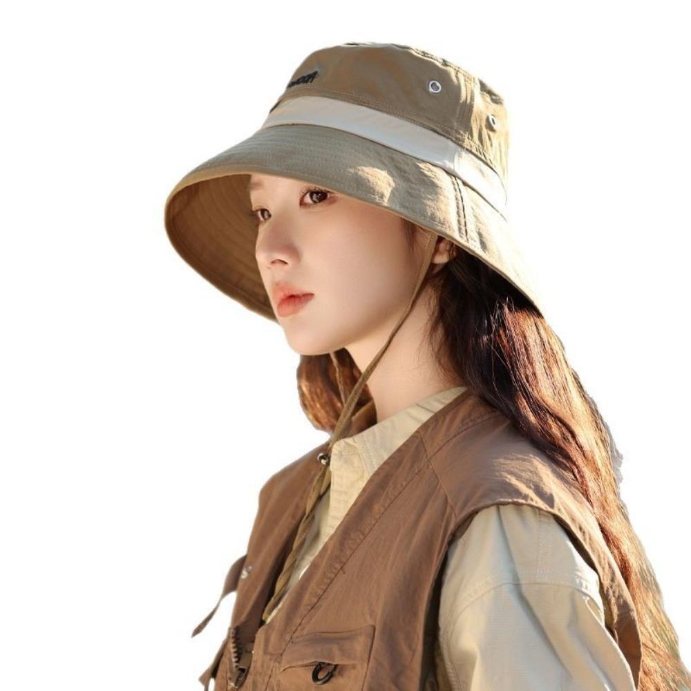 

Anti-UV Bucket Hat Breathable Fisherman Hat New Sunscreen Hat Women темно-сірий колір