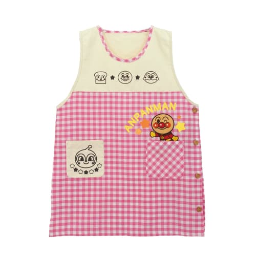 Nishiki Anpanman Character Apron for Nursery Teachers, Embroidered Appliqu?, Quick-Drying, Wrinkle-Resistant, Women's (Pink: 44/ML/02920)
