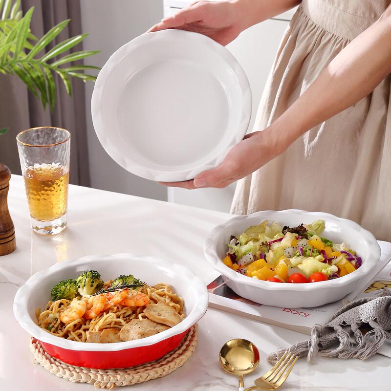 9-inch Fluted Ceramic Deep Pie Dish