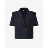 Cc Collect Half Sleeve Color Stitched Crop Jacket C262msf135