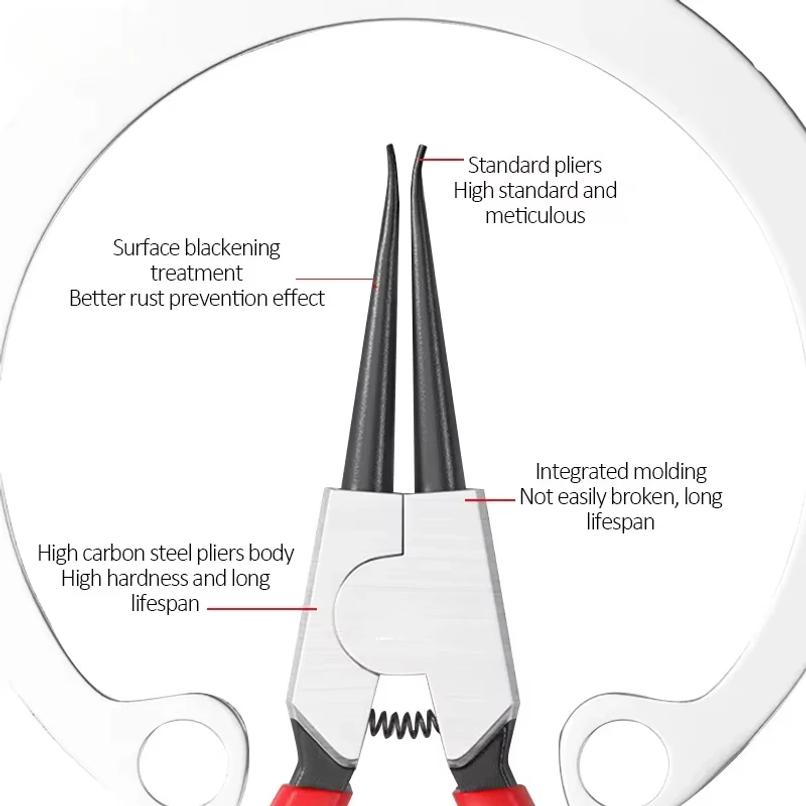 5-In Circlip Pliers,Needle nose Pliers Retaining Ring Pliers for Removing Installing Puller Locking Rings Shafts