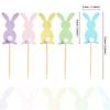 5/10pcs Cute colorful Rabbit Cupcake Toppers Happy Easter Bunny Cake Topper Kids Birthday Party Favors Easter Cake Decorations