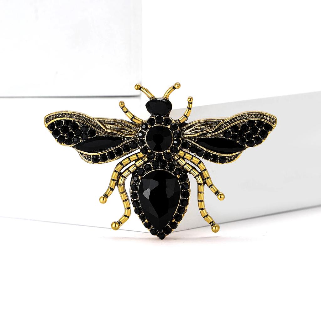 Stylish Rhinestone Bee Brooches for Women Unisex Crystal Glass Insect Pins Event Funny Luxury Gifts New Year Friends Decoration