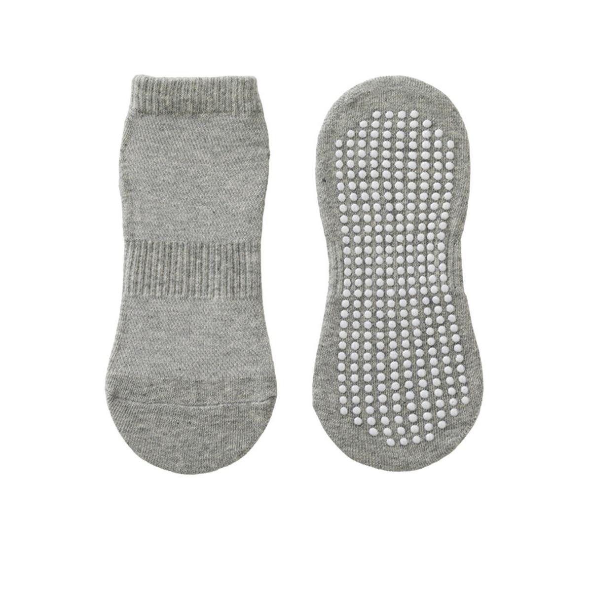 

1 пара унисекс-батутных носков, противоскользящие, с силиконовым покрытием, однотонные, амортизирующие, высокоэластичные, впитывающие пот, носки для йоги для взрослых L светло-серый