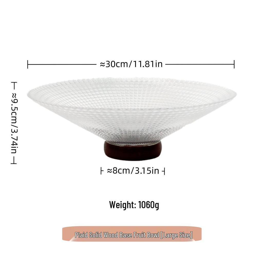 Elegant High-Footed Glass Fruit Bowl for Living Room - Stylish Candy Dish & Snack Display Plate