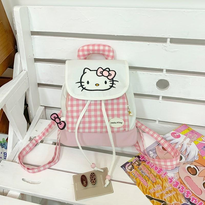 Disney Hello Kitty Mini Drawstring Backpack With Nylon Material For Casual Travel