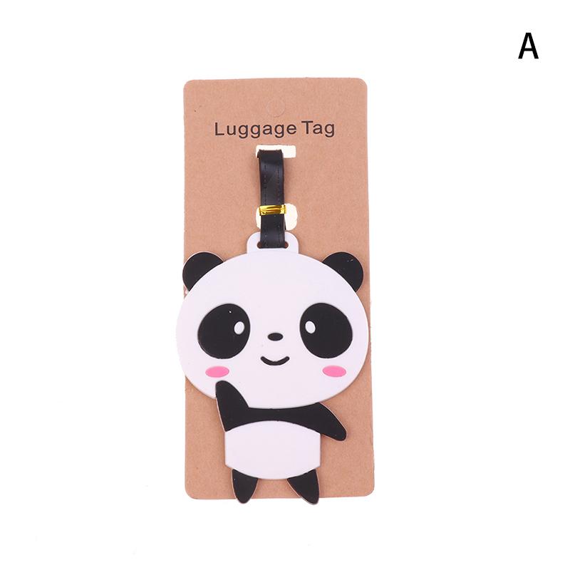 1Pc Luggage Tag Cute Corgi Panda Suitcase Portable Travel Label Accessories