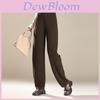 Womens Casual Wideleg Cotton Pants With High Waist And Pockets For Autumn Winter Comfort