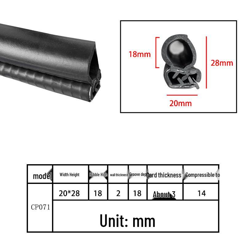 U-Shaped Rubber Steel-Backed Sealing Strip for Car Doors and Cabinets