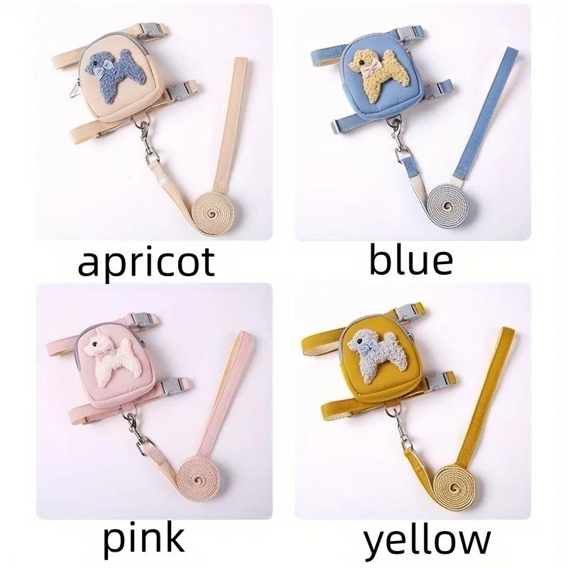 Colete ajustável macio para animais de estimação com mochila e coleira para cães pequenos e médios - perfeito para aventuras ao ar livre e para carregar guloseimas