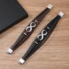 Unendlichkeitssymbol Retro Minimalistisches Herren-Lederarmband