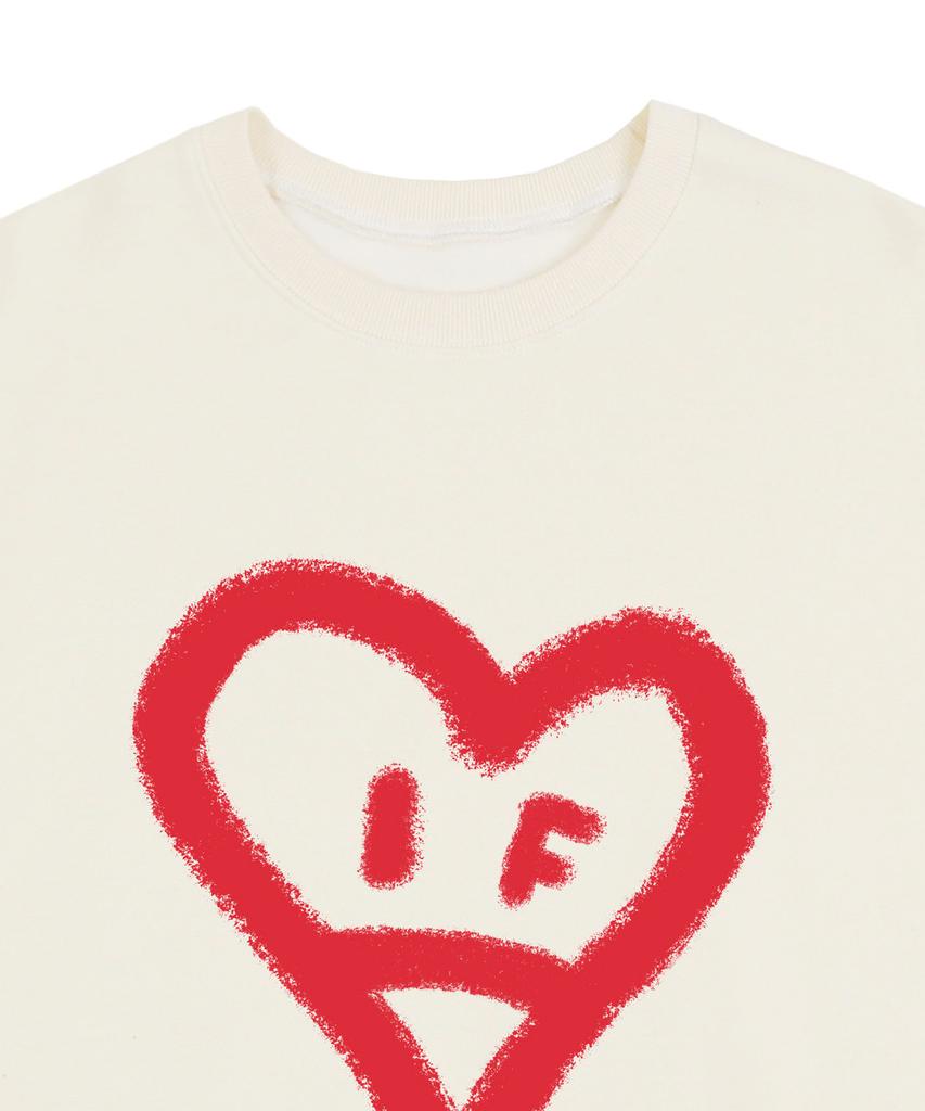 GRAVER [Unisex] Big Heart Smile Spray Sweatshirt_Cream