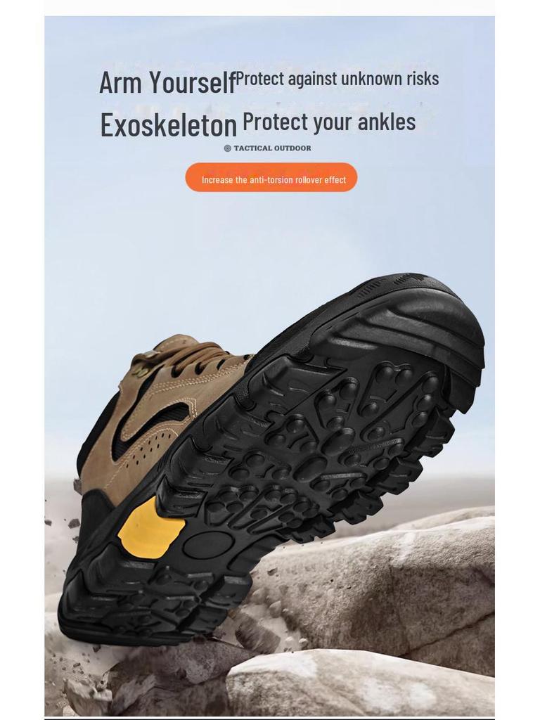 Men's Mid-Cut Plus Velvet Non-Slip Outdoor Hiking Shoes