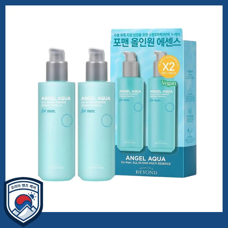 

[BEYOND] Angel Aqua For Men All-In-One Essence 200ml x 2-Item Set - Professional Vegan Moisture Recharge & Skin Relief Therapy
