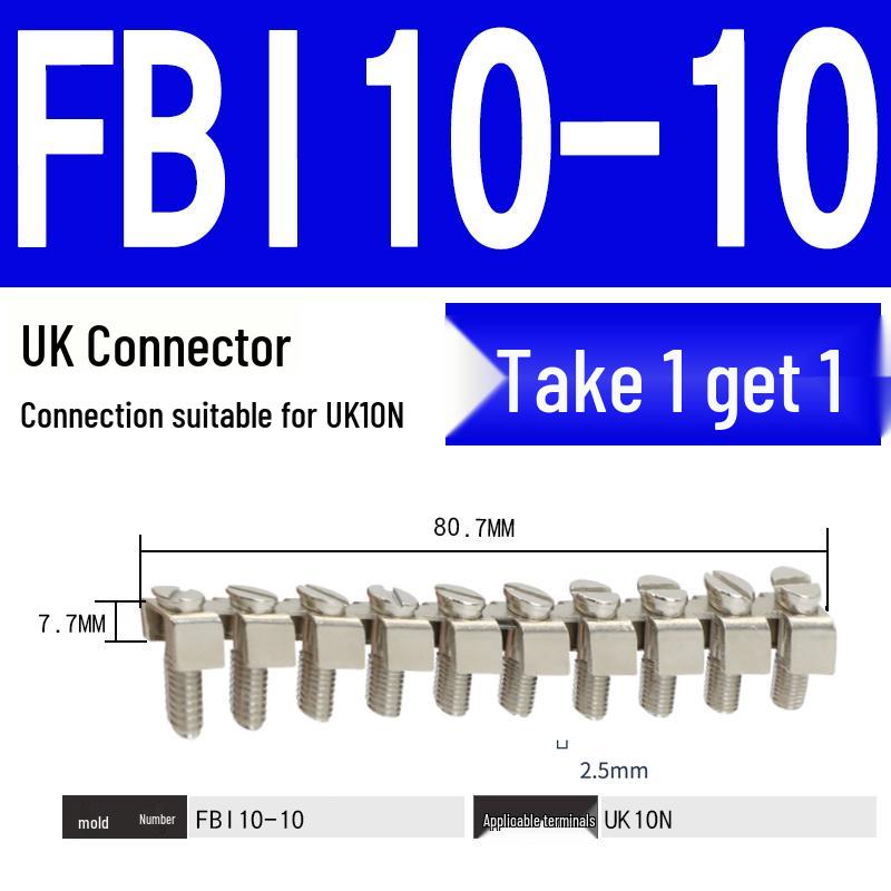 UK 2.5B/5/6/10N Rail Mount Terminal Block with Non-Stripping Screw Clip
