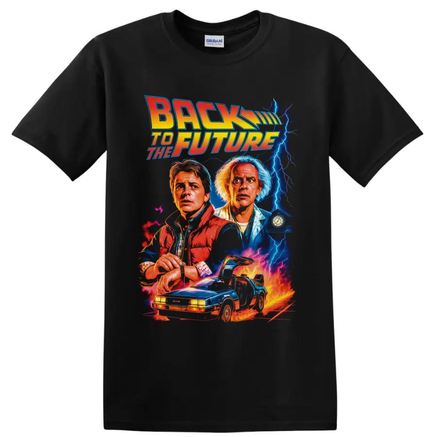 Back to the Future Marty McFly Doc Brown Time Travel T Shirt Movie Retro Tee
