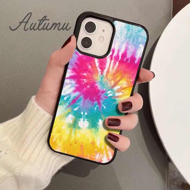 Eisblaue Batik-Handyhülle für iPhone 11 12 13 14 Pro Max mini X XR XS SE 2020 5 6S 7 8 Plus Samsung Galaxy S21 S22 Hülle